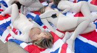 PETA Protest at Ministry of Defence in Whitehall, London, UK.