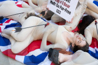 PETA Protest at Ministry of Defence in Whitehall, London, UK.