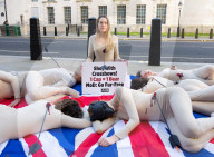 PETA Protest at Ministry of Defence in Whitehall, London, UK.