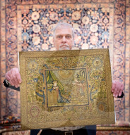 Press view  of The London Antique Rug & Textile Art Fair (LARTA 2024) at Evolution London, Battersea Park, London, UK