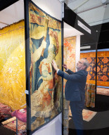 Press view  of The London Antique Rug & Textile Art Fair (LARTA 2024) at Evolution London, Battersea Park, London, UK