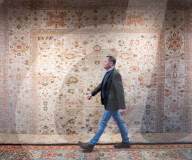 Press view  of The London Antique Rug & Textile Art Fair (LARTA 2024) at Evolution London, Battersea Park, London, UK