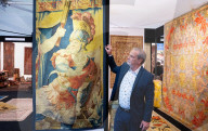 Press view  of The London Antique Rug & Textile Art Fair (LARTA 2024) at Evolution London, Battersea Park, London, UK