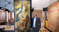 Press view  of The London Antique Rug & Textile Art Fair (LARTA 2024) at Evolution London, Battersea Park, London, UK