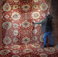 Press view  of The London Antique Rug & Textile Art Fair (LARTA 2024) at Evolution London, Battersea Park, London, UK