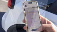 Car rental service delivers the vehicle without a driver at the wheel