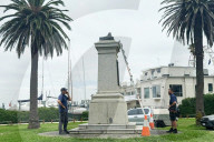 Captain Cook statue sawn off and Queen Victoria monument defaced in Melbourne on eve of 26 January