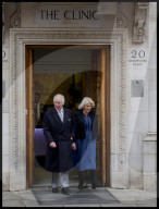 King Charles leaves the London Clinic in London, UK.