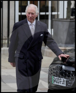 King Charles leaves the London Clinic in London, UK.