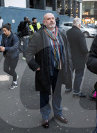 ASLEF picket line outside Waterloo rail station on the day of a national rail strike, London, UK.