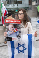Rape is not Resistance protest a pro Israel rally outside the BBC, Broadcasting House, London, UK.
