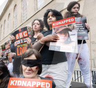 Rape is not Resistance protest a pro Israel rally outside the BBC, Broadcasting House, London, UK.