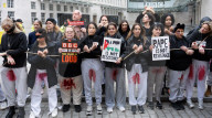Rape is not Resistance protest a pro Israel rally outside the BBC, Broadcasting House, London, UK.