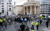 Rape is not Resistance protest a pro Israel rally outside the BBC, Broadcasting House, London, UK.