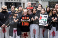 Rape is not Resistance protest a pro Israel rally outside the BBC, Broadcasting House, London, UK.
