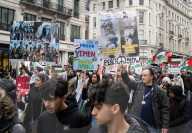 Pro Palestinian march and rally from the BBC Langham Place to Whitehall, London, UK. 
