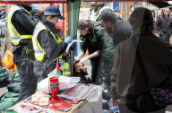 Pro Palestinian march and rally from the BBC Langham Place to Whitehall, London, UK. 