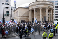 Rape is not Resistance protest a pro Israel rally outside the BBC, Broadcasting House, London, UK.