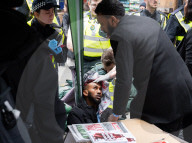 Pro Palestinian march and rally from the BBC Langham Place to Whitehall, London, UK. 
