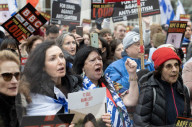 Rape is not Resistance protest a pro Israel rally outside the BBC, Broadcasting House, London, UK.