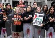 Rape is not Resistance protest a pro Israel rally outside the BBC, Broadcasting House, London, UK.