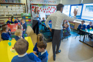 The Prime Minister Rishi Sunak visits Glencraig Integrated Primary School