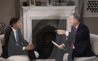 Prime Minister Rishi Sunak is interview by Piers Morgan