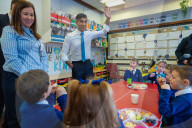 The Prime Minister Rishi Sunak visits Glencraig Integrated Primary School