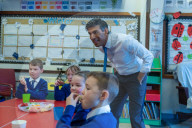 The Prime Minister Rishi Sunak visits Glencraig Integrated Primary School