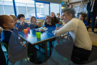 The Prime Minister Rishi Sunak visits Glencraig Integrated Primary School