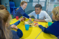 The Prime Minister Rishi Sunak visits Glencraig Integrated Primary School