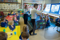 The Prime Minister Rishi Sunak visits Glencraig Integrated Primary School