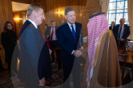 The Deputy Prime Minister Oliver Dowden hosts an investment meeting