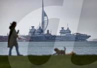 HMS Queen Elizabeth develops a fault in Portsmouth, UK.