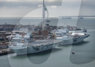 HMS Queen Elizabeth develops a fault in Portsmouth, UK.