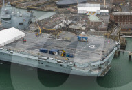 HMS Queen Elizabeth develops a fault in Portsmouth, UK.