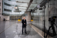 Guests arrive for Sunday with Laura Kuenssberg, Broadcasting House, London, UK.