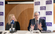 Democratic Unionist Party leadership briefing at the Foreign Press Association, Royal Overseas League, Park Place, St James's Street, London, UK.