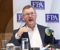 Democratic Unionist Party leadership briefing at the Foreign Press Association, Royal Overseas League, Park Place, St James's Street, London, UK.