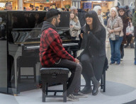 Claudia Winkleman films Channel 4’s The Piano series London, UK.