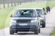Prince Andrew and Sarah Driving to Attend Memorial Service for King Constantine Of Greece at Windsor Castle
