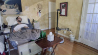 Chin strap interface controlsl a robot for disabled by head movements