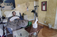Chin strap interface controlsl a robot for disabled by head movements