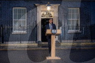 Prime Minister Rishi Sunak makes a statement from Downing Street