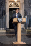 Prime Minister Rishi Sunak makes a statement from Downing Street
