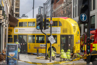 London bus crsh New Oxfords Street in London, UK.