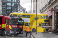London bus crsh New Oxfords Street in London, UK.