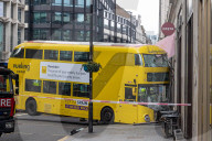 London bus crsh New Oxfords Street in London, UK.