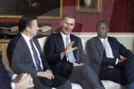 Jeremy Hunt UK Chancellor of the Exchequer  leaves to deliver Budget