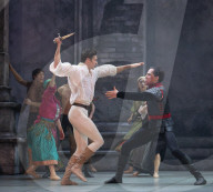 Rehearsal of Northern Ballet's Romeo & Juliet at the Leeds Grand Theatre, Leeds, UK.